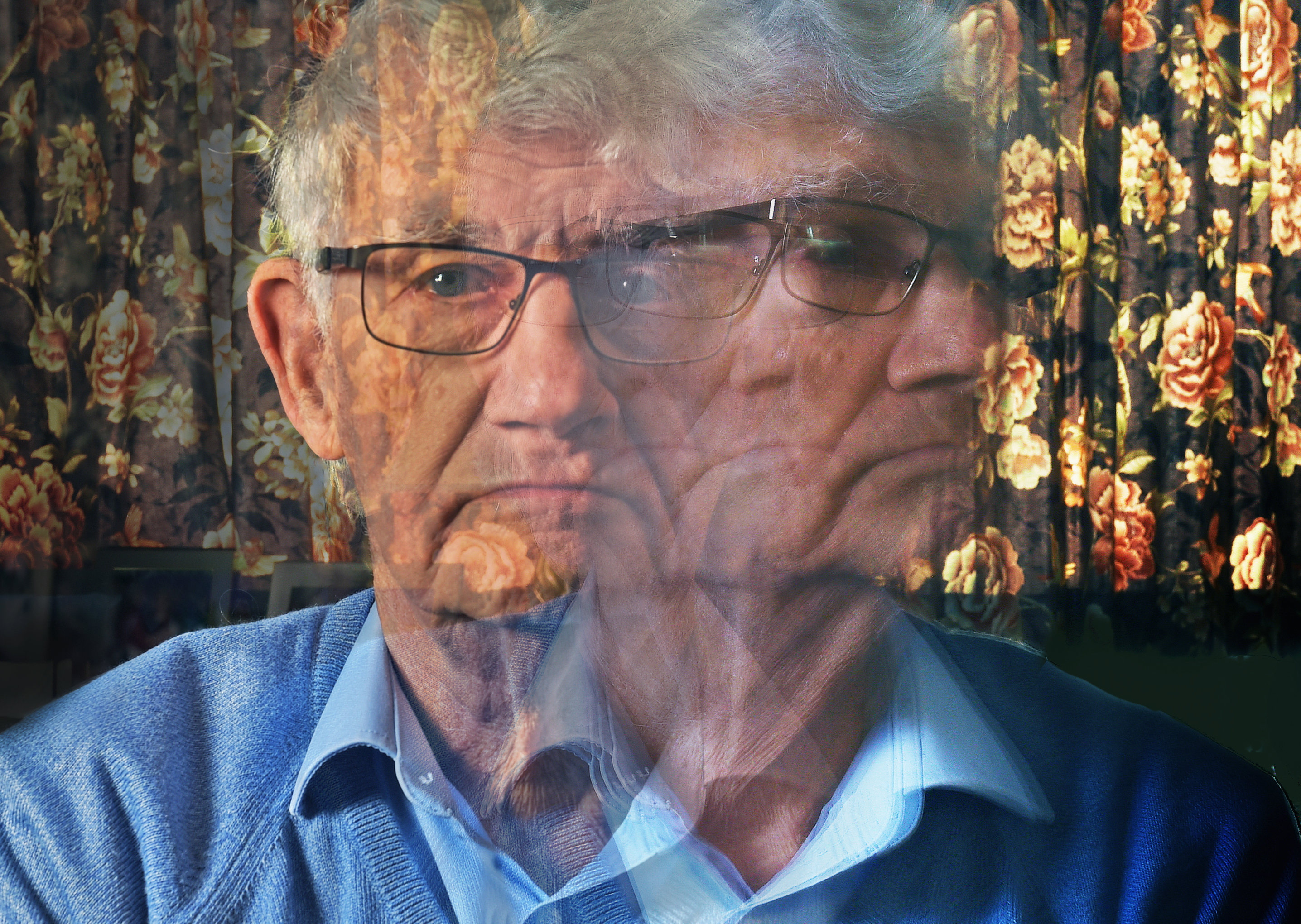 A multiple exposure of a man in his